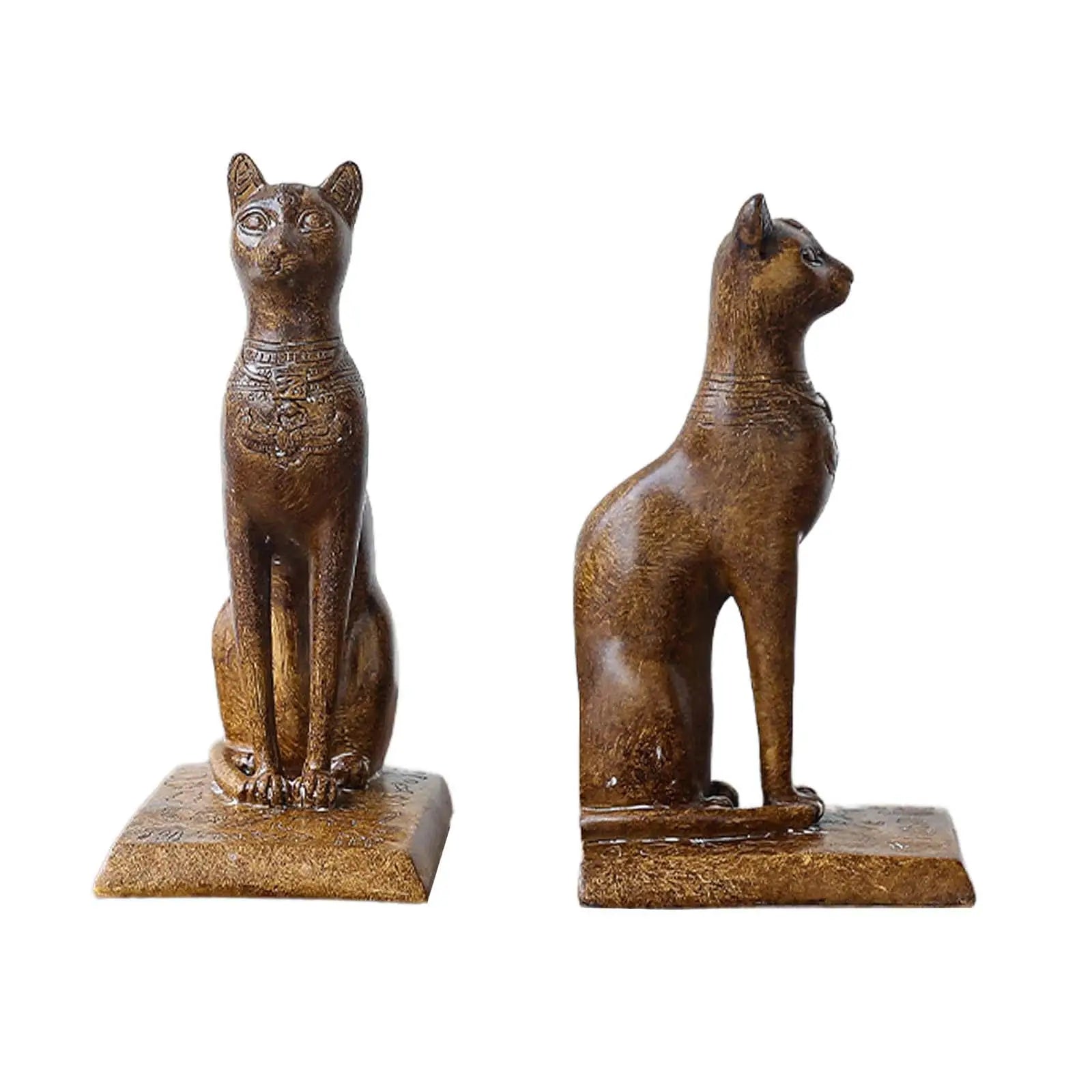 Vintage Egípcio Gato Estátuas Bookends, Estante de Livros, Suportes de Livros, Estante Bar, Escritório, Quarto, Decoração de Casa, 2pcs