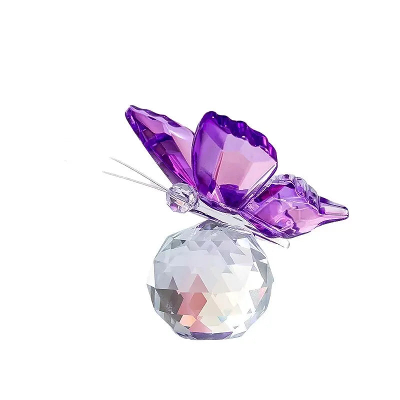Estatueta de Borboleta de Cristal Decorativa