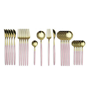 Conjunto de Talheres  Multicoloridos com 24 Peças