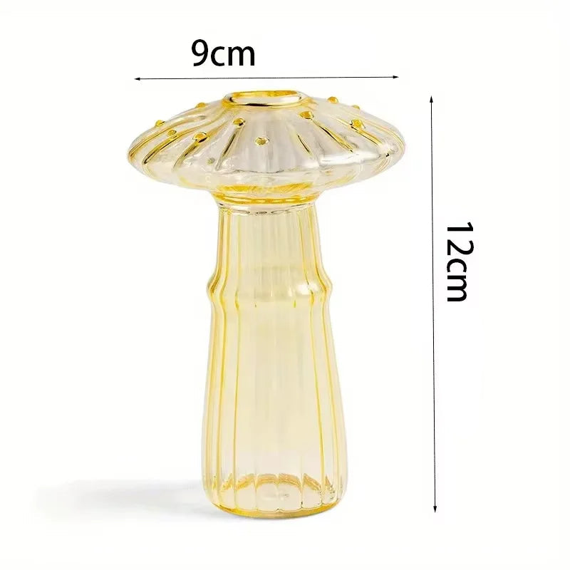 Vaso de cogumelo colorido criativo hidropônico vidro transparente aromaterapia vaso sala estar jantar desktop arte decoração