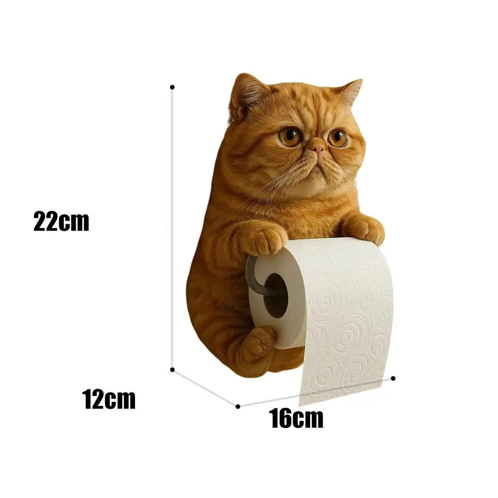 Suporte de papel higiênico engraçado gatos cães resina estátua animal acessórios do banheiro fixado na parede bonito dispensador de tecido