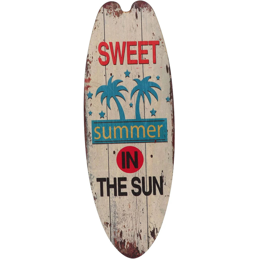 Prancha de surf parede pendurado sinal de madeira decoração de praia verão temático tropical bar decoração de parede bem-vindo ao paraíso sinal de porta para casa quarto