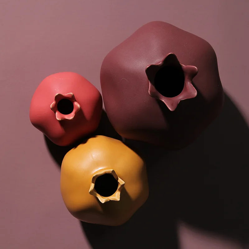 Morandi colorido cerâmica romã ornamentos quarto casa sala de estar atmosfera criativa diversão decoração frutas estilo minimalista