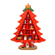 Decoração De Mesa De Árvore De Natal De Madeira, Layout De Cena Criativa, Ornamentos Vermelhos, Mesa De Xmas, Layout Tridimensional