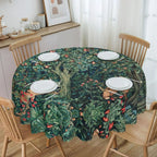 Redonda Pavões E Raposa Por William Morris Toalha De Mesa À Prova De Óleo À Prova D' Água Cobre Animais Da Floresta Têxtil Padrão Toalha De Mesa