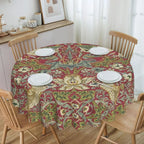 Redonda Pavões E Raposa Por William Morris Toalha De Mesa À Prova De Óleo À Prova D' Água Cobre Animais Da Floresta Têxtil Padrão Toalha De Mesa