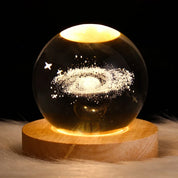 Bola de cristal led night light colorido saturno sistema solar 3d lua candeeiro mesa usb quarto atmosfera lâmpada para aniversário presente do miúdo