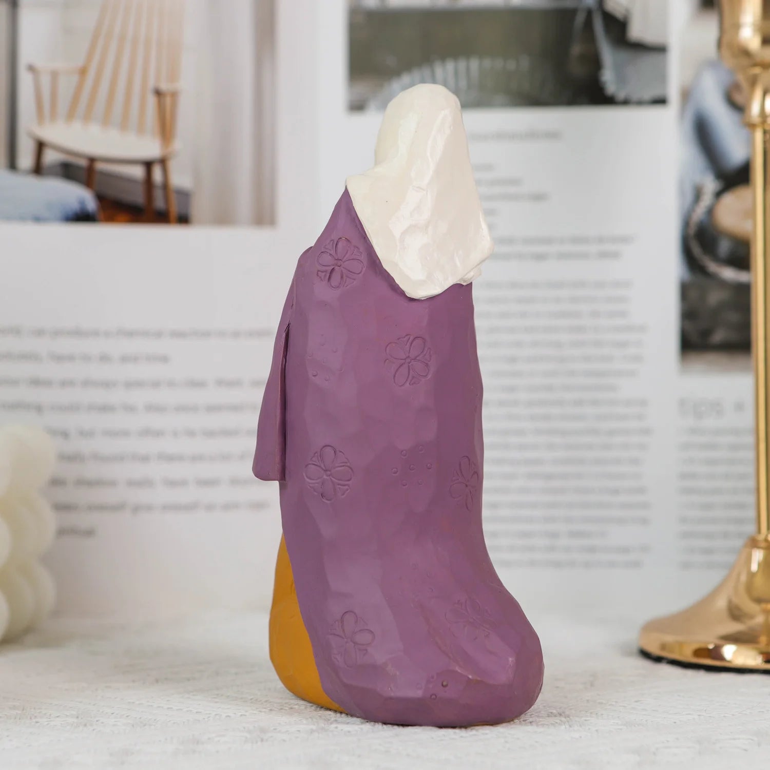 Conjunto de estátua de virgem maria e bebê jesus inspirado sagrado para decoração de casa muçulmana, figuras religiosas clássicas de mãe e infantil da moda