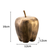 Imitação de cobre fruta estátua simulado maçã pêra sala mobiliário mesa decoração artesanato frutas escultura moderna decoração para casa