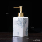 Dispensador de sabão cerâmico 450ml, garrafa desinfetante para as mãos, garrafa de prensa, garrafa de gel de banho para hotel, dispensação de detergente para lavanderia