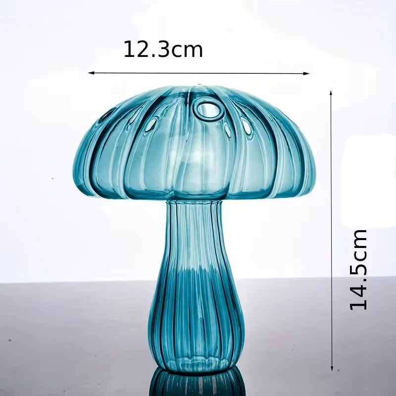Vaso de cogumelo colorido criativo hidropônico vidro transparente aromaterapia vaso sala estar jantar desktop arte decoração
