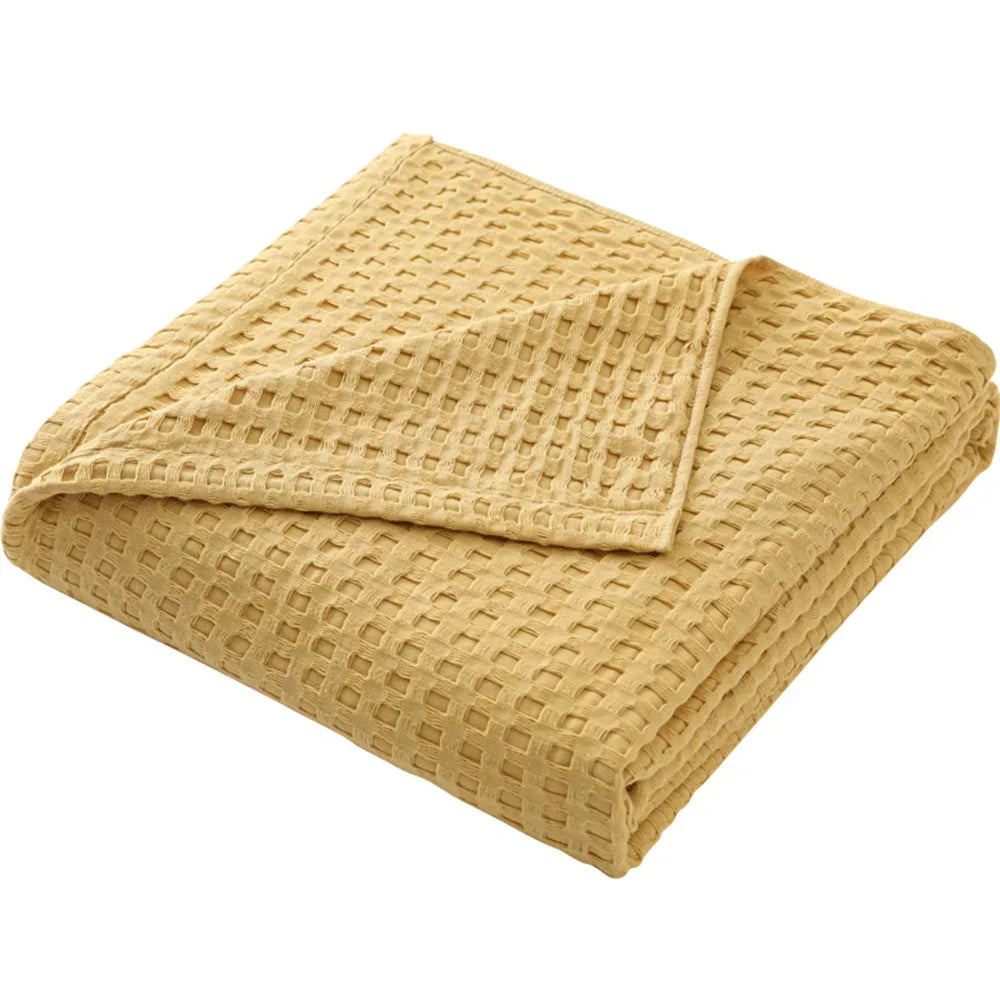Cobertor térmico de algodão puro premium, cobertor térmico macio e confortável, leve, colchas para todas as estações