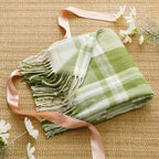 Battilo xadrez lance cobertor para cama sofá verde leve cobertor de caxemira cobertores com borlas primavera lance decoração para casa