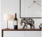 Vilead oco elefante estátua estilo retro escultura acessórios de decoração para casa sala estar estante decoração interior objeto presente