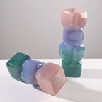 Vaso de vidro geométrico colorido, garrafa de vidro de cor gradiente, vaso de flores, terrário hidropônico, vaso de flores, decoração de casa