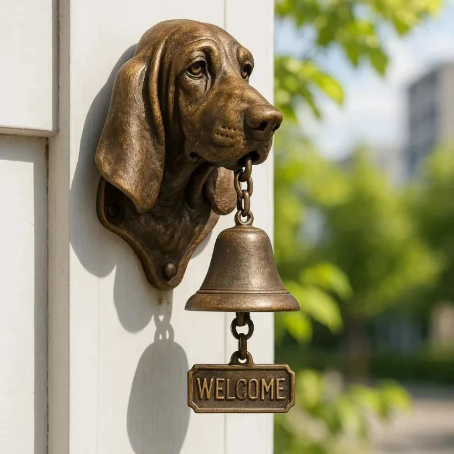 2025 novo cão bem vindo campainha vintage bulldog dobermanann sino de metal lojista campainha para casa escritório entrada montagem na parede decoração