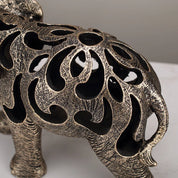 Vilead oco elefante estátua estilo retro escultura acessórios de decoração para casa sala estar estante decoração interior objeto presente