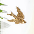 1 peça, 3.8*4.7/5.6*6.6 polegadas material de resina retro ouro voando andorinha decoração de parede de casa pendurado na parede