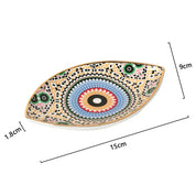 Criativo Devil Eye Imprime Bandeja De Armazenamento De Jóias, bandeja De Cerâmica Oval, Decoração De Varejo Doméstico, Ornamentos, 1 Peça