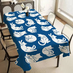 Textura gato pano de mesa retangular mancha toalha de mesa oleada mantel mesa impermeável decoração