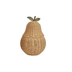 Boho artesanal tecido à mão rattan natural em forma de pêra cesta de armazenamento organizador bandeja de mesa decoração para casa padrão de frutas eco-amigável