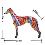 9.84inch Painting Art Graffiti Greyhound Family Dog Whibbit Dog Creative Resin Crafts Home Decoration Wine Cabinet Office Gift