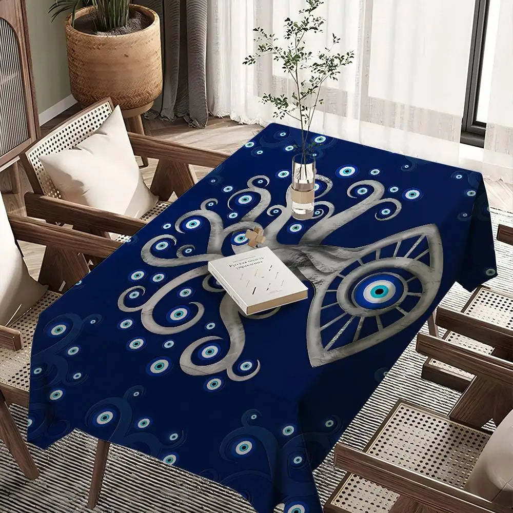 Nazar mau olhado árvore da vida toalha de mesa festa de aniversário casamento natal capa de mesa limpar pano decoração cobre retângulo