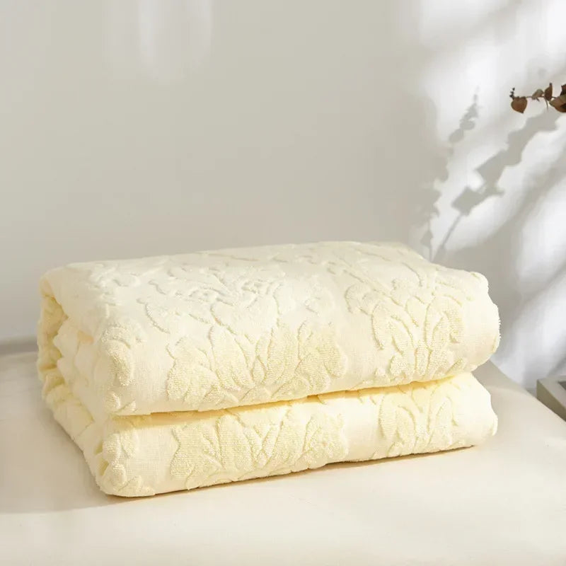 Cobertor de fio de algodão para adultos e crianças Colcha macia e respirável Colcha Jacquard Cobertores de verão no sofá e cama