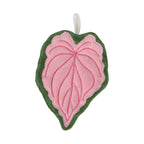 1pc toalha de mão de veludo coral, forma de folha de planta, pode ser pendurada para uso conveniente, superabsorvente, toalha de mão de cozinha e banheiro