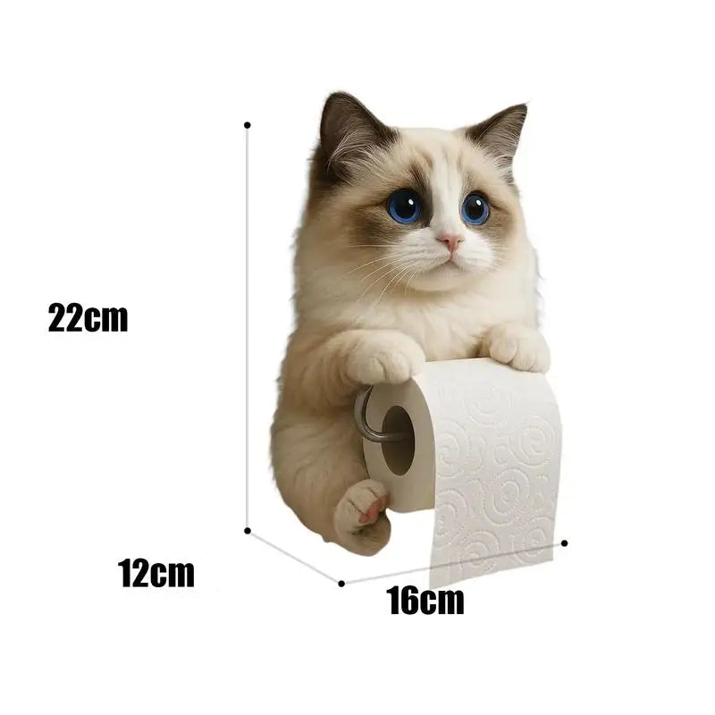 Suporte de papel higiênico engraçado gatos cães resina estátua animal acessórios do banheiro fixado na parede bonito dispensador de tecido