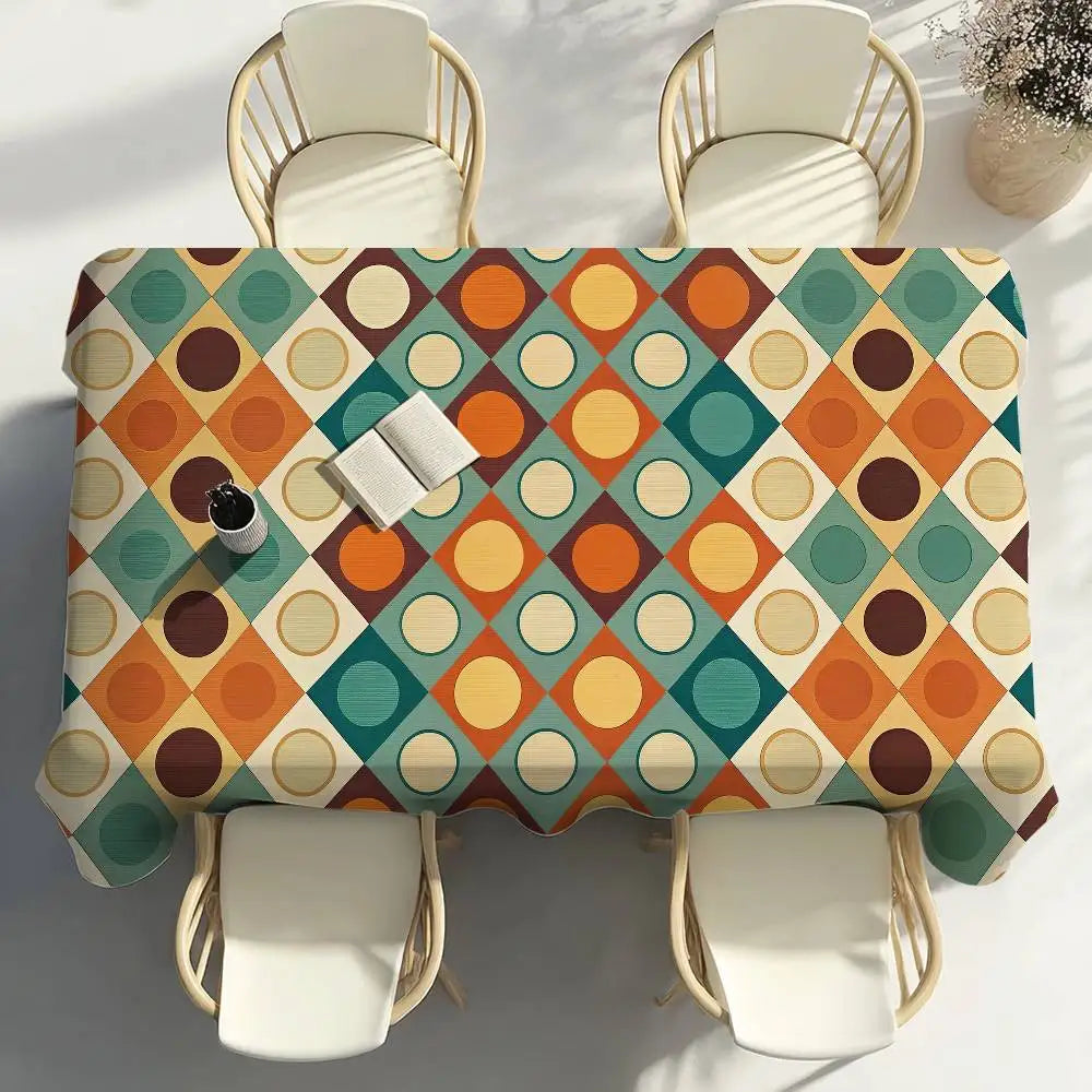 Toalha de Mesa Geométrica à Prova d'Água para Decoração