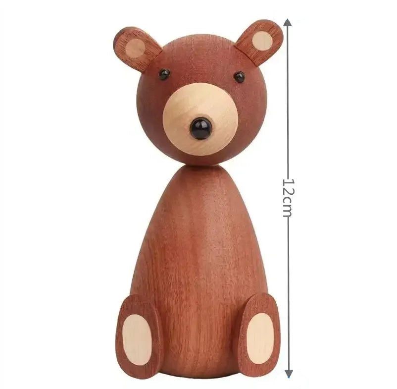 Dinamarca de madeira urso marrom decoração para casa estatuetas alta qualidade design nórdico decoração do quarto presentes/artesanato/brinquedos da família decoração para casa