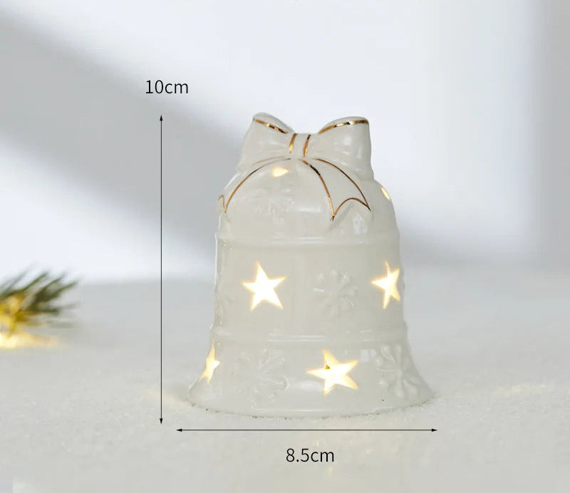 Ornamentos criativos de cerâmica pequenas casas decorações de natal brilhantes casas de neve mobiliário doméstico ins ornamentos decoração