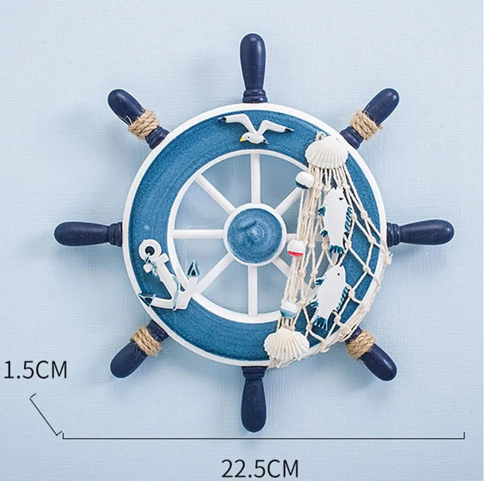 Praia De Madeira Barco Navio Volante, Rede De Pesca, Home Wall Decor, Art Decor, 9 Polegada