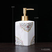 Dispensador de sabão cerâmico 450ml, garrafa desinfetante para as mãos, garrafa de prensa, garrafa de gel de banho para hotel, dispensação de detergente para lavanderia