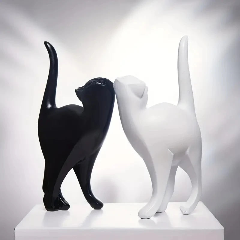 Escultura de Gato em Resina