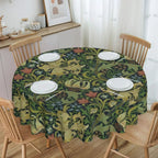 Redonda Pavões E Raposa Por William Morris Toalha De Mesa À Prova De Óleo À Prova D' Água Cobre Animais Da Floresta Têxtil Padrão Toalha De Mesa