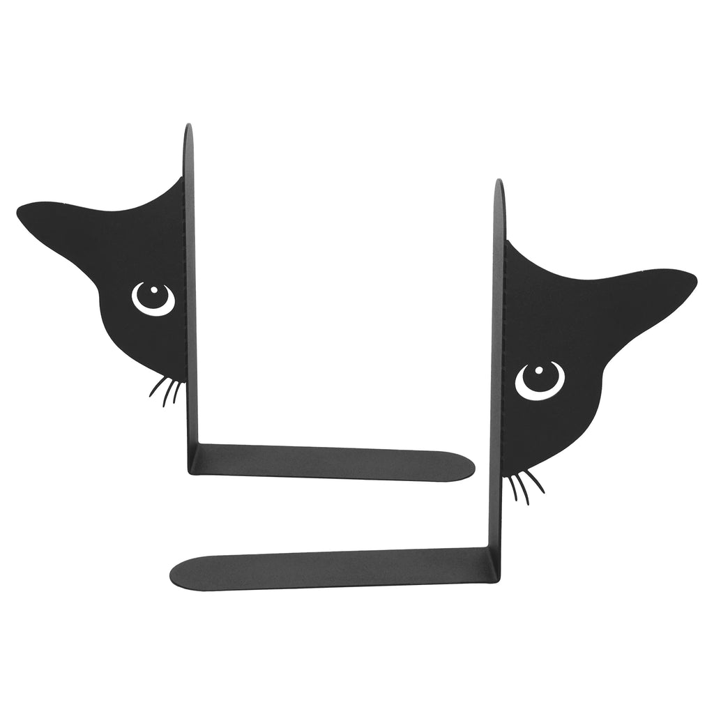 2 pçs peeping gato forma metal bookends decorativo desktop livro termina versátil base estável estante estantes para escritório em casa
