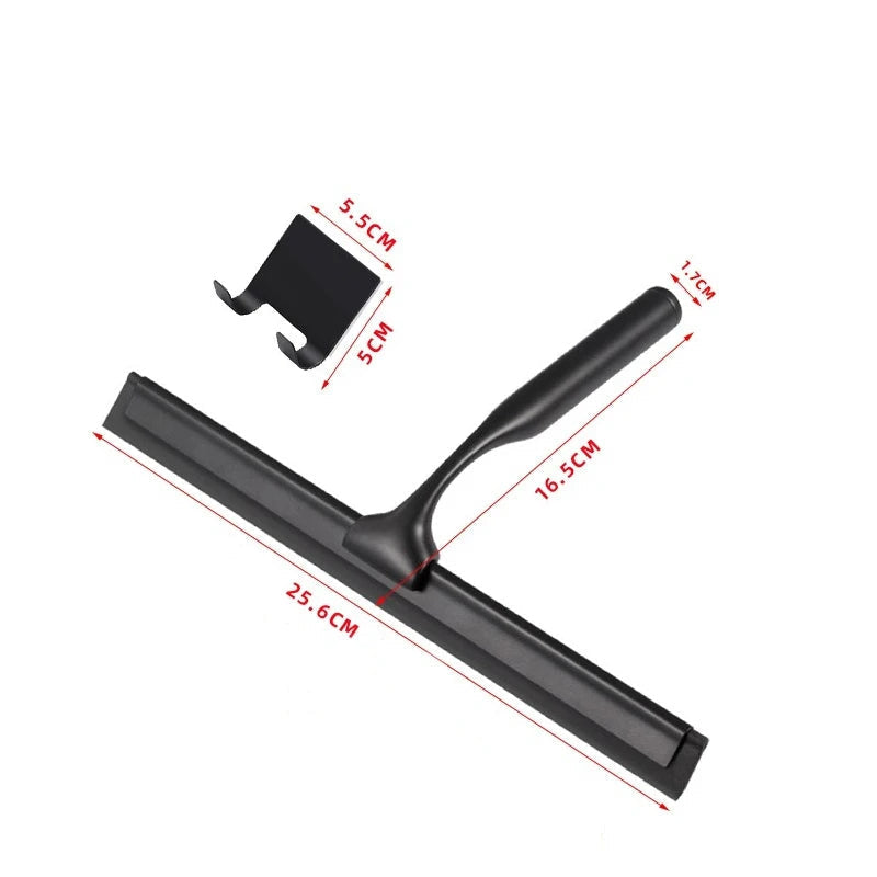 Rodo de silicone multiuso, raspador de parede, alça de aço inoxidável, limpador com gancho para cozinha, banheiro, janela, vidro limpo