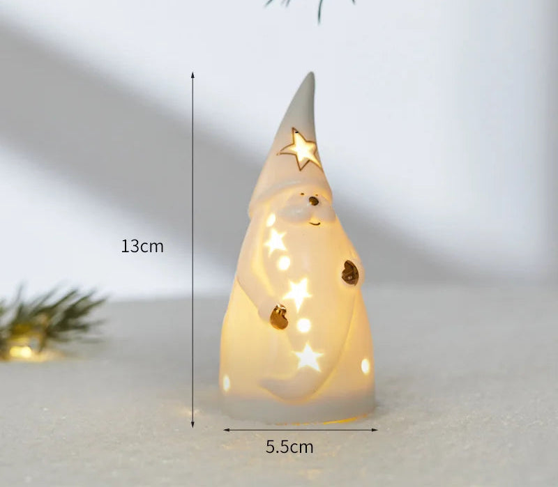 Ornamentos criativos de cerâmica pequenas casas decorações de natal brilhantes casas de neve mobiliário doméstico ins ornamentos decoração