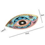 Criativo Devil Eye Imprime Bandeja De Armazenamento De Jóias, bandeja De Cerâmica Oval, Decoração De Varejo Doméstico, Ornamentos, 1 Peça