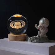 Bola de cristal led night light colorido saturno sistema solar 3d lua candeeiro mesa usb quarto atmosfera lâmpada para aniversário presente do miúdo