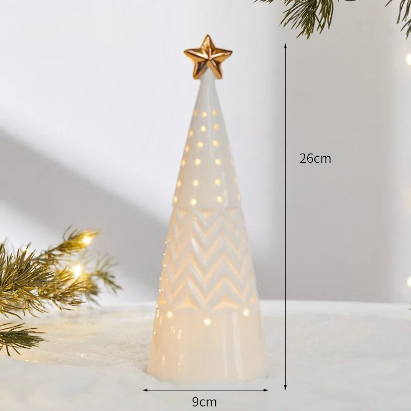 Casas de Cerâmica Iluminadas para Decoração Natalina