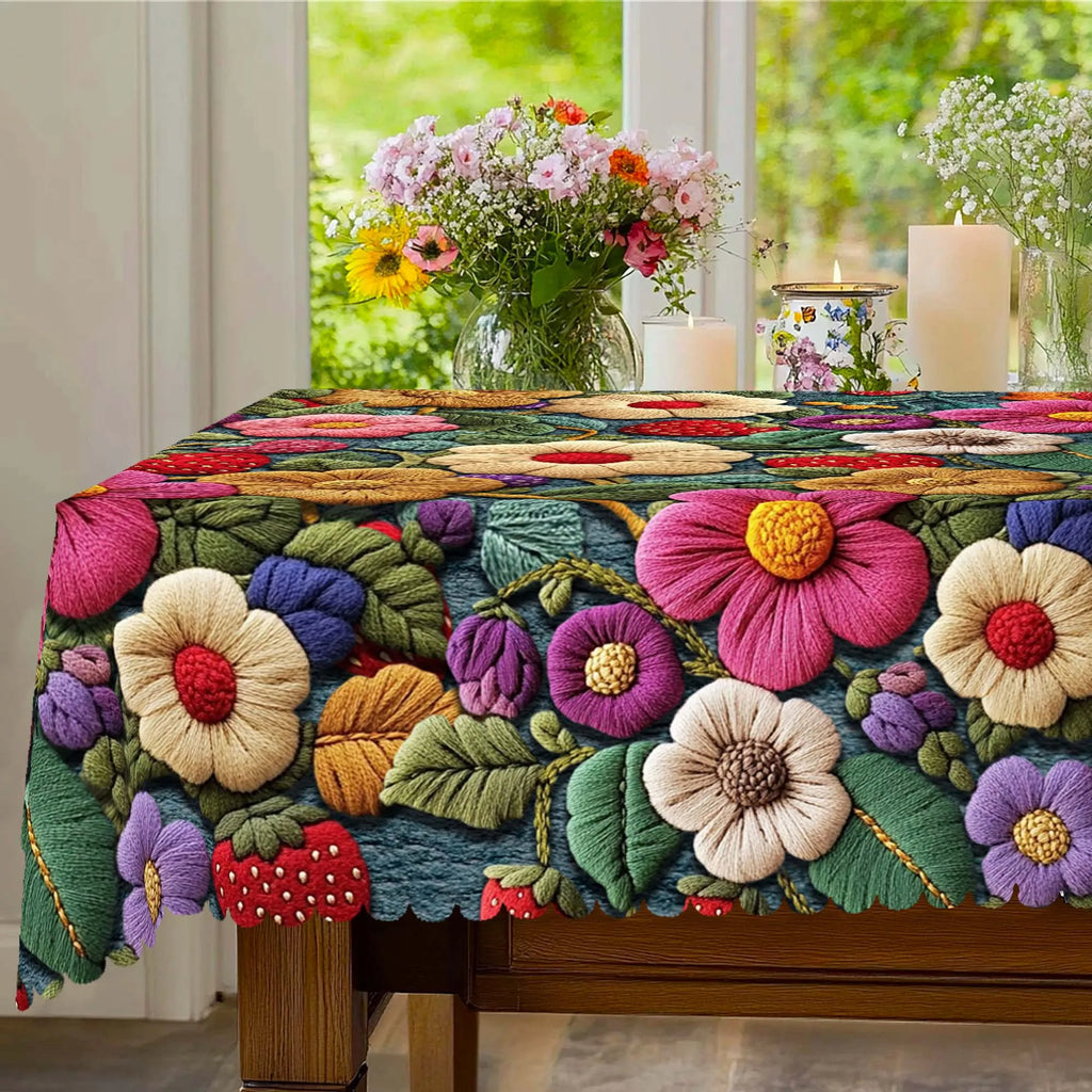 Toalha de Mesa Floral Primavera Verão - Decoração Elegante