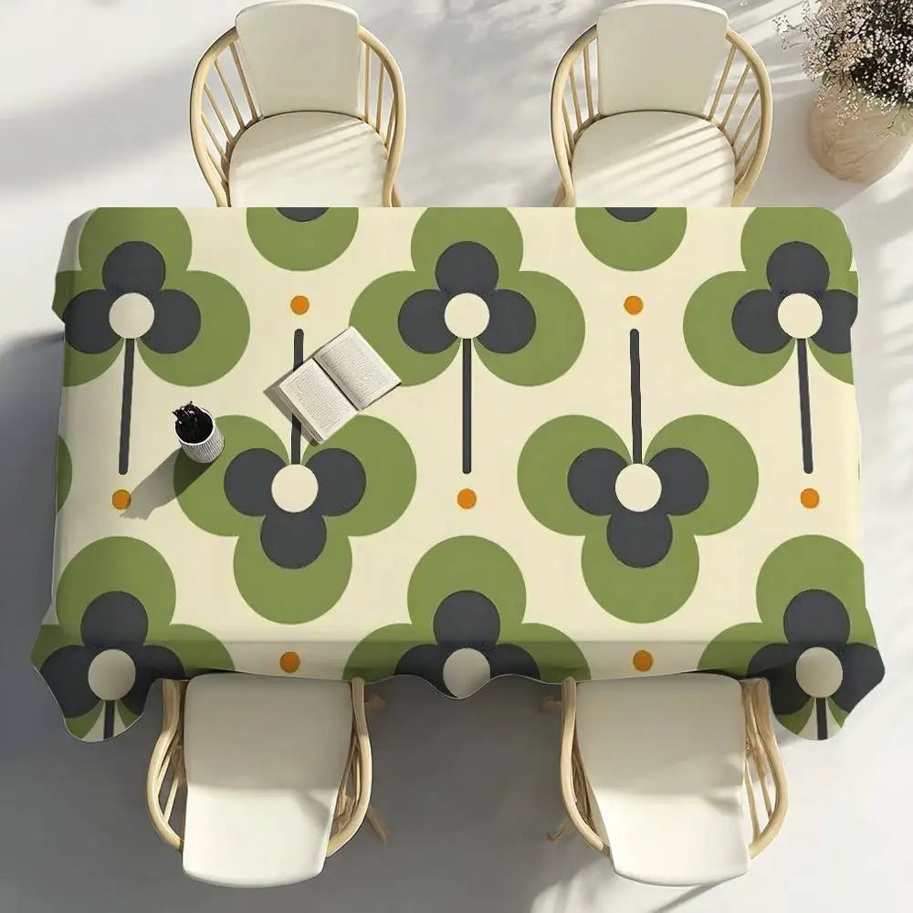 O-Orla Kiely Flor Toalha de mesa Festa em casa Piquenique Sala de jantar Cozinha Patios Toalha de mesa de poliéster à prova de manchas