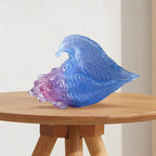 Escultura de concha de vidro colorida elegante, feita à mão, decoração de concha do mar, ornamento moderno para casa, hall premium, prateleira de estudo, item decorativo