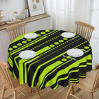 Orange Wave Gradient Retro Pattern Round Tablecloths 60 Inch Abstract Geometric Table Covers for Kitchen Table Cloth