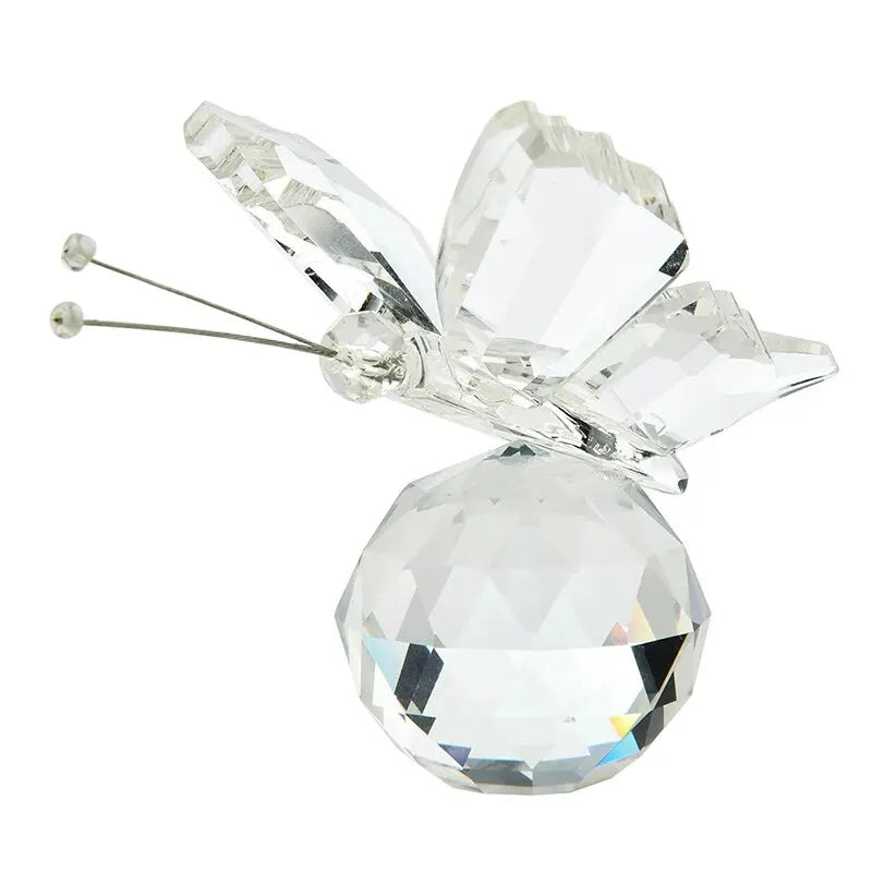 Estatueta de Borboleta de Cristal Decorativa