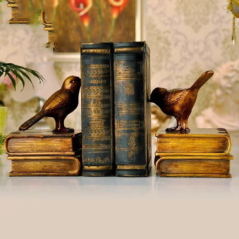 Aparadores de Livros Retro Birds em Resina