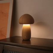 Cogumelo bonito led night light lâmpada de mesa de cabeceira de madeira com interruptor de toque decoração do quarto lâmpada de cogumelo ambiental de alto nível